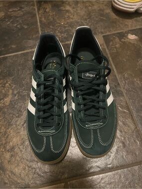 adidas sporty & rich Women's Dark Green Sneakers with White Stripes